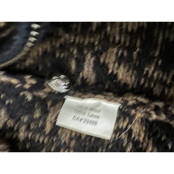 Vintage Norwear Wool Cardigan Sweater Made In Iceland Ornate Women’s Medium - Picture 6 of 6